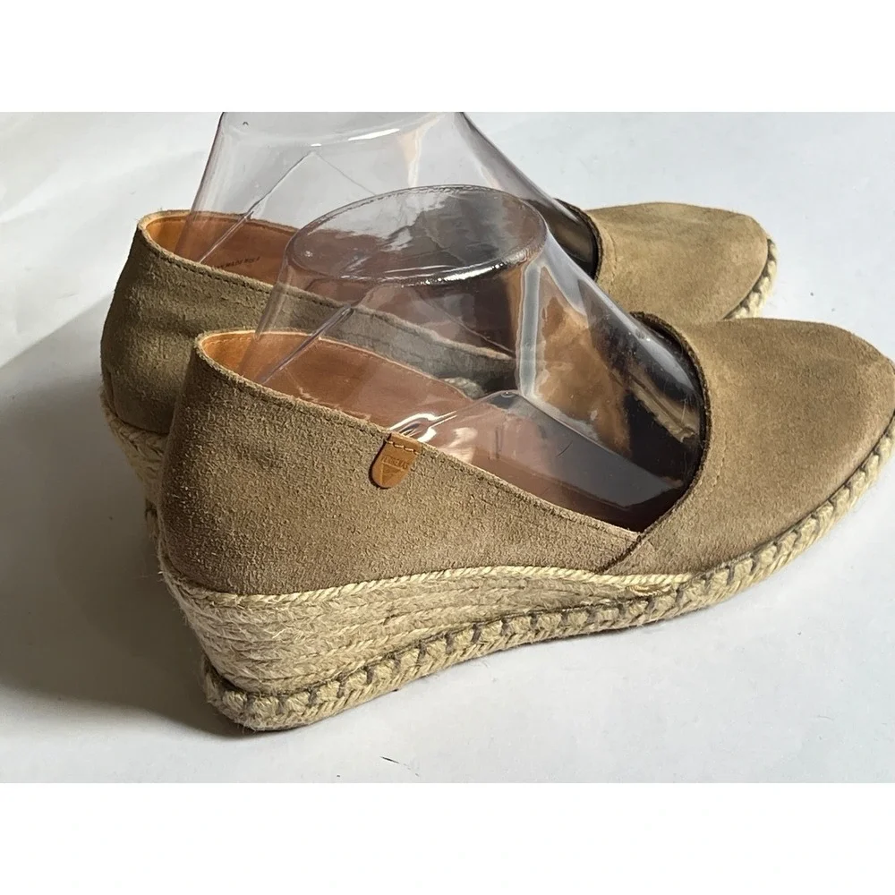 Verbenas Carmen Tan Suede Espadrille Wedge Shoes Made in Spain EU 39 US 8.5